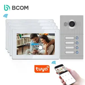 Bcom Tuya WiFi SIP IP Video Door Phone Intercom with Fingerprint & IC Card Home Automation for 1/2/3/4 Families