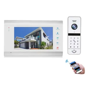 Bcomtech 7 Inch TFT Touch Screen Wired Color LCD Video Door Phone Intercom System with 2 Monitors Doorbell Intercom