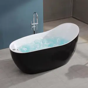 Five Stars Hotel Oval Shaped Freestanding Acrylic Solid Surface Spa Jet Whirlpool Massage Bathtub