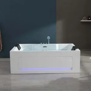 New Products European Style Rectangular Jetted Massage Spa Bathtub With Waterfall for Apartment Hotel