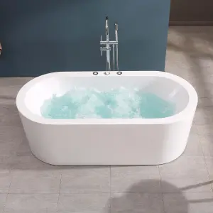 Gurgle Popular Freestanding Acrylic Whirlpool Bathtub Air Jet Indoor Jacuzzier Massage Features