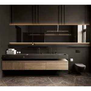 Custom Weimeide Modern Wooden Bathroom Waterproof Bathroom Cabinet Vanity Dressing Table with Double Sinks and Mirrors