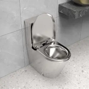 Heavy Duty 304 Stainless Steel Mirror Finish Anti Vandal Anti Break Scratch Resistant Easy Clean Toilet for Bathroom