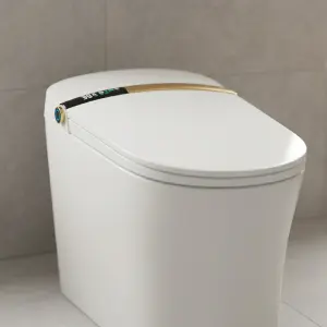 Hidden Tank Smart Toilet with No Water Pressure Limit Rotary KnobInstant Heating Wash Adjustable Sensor Distance