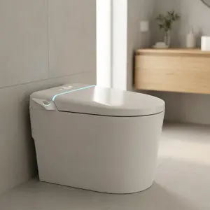 Compact Instant Heating Smart Toilet with Oxygen-Rich Washing Siphonic Jet Flush Intelligent Self-Cleaning Spray Rod