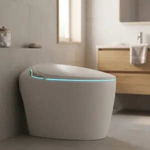 CE Certified Smart Multi-functional Single-row Seat Heating S-type Drain Valve Integrated Water Pressure-free Intelligent Toilet