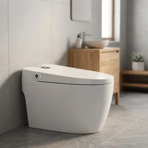 2025 New Custom Multi-functional Bidet Floor-standing New Smart Seat Heated WC P Type Home Hotel Smart Toilet