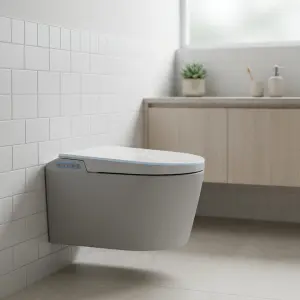 Customized Wall-mounted Smart Toilet with No Water Pressure Limit Wall-mounted Multi-functional Foam Shield Voice Control