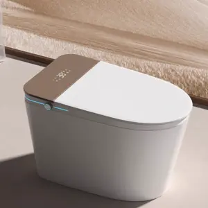 Smart Toilet Automatic Flip Cover Heated Seat Floor Mounted Hot Double Waterway Water Pressure Restriction S-Trap Drainage