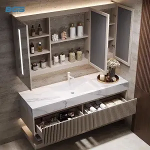 Apartment Villa Luxury Intelligent Waterproof Bathroom Cabinet Combination Washbasin Bathroom Vanities with Full Body Mirror