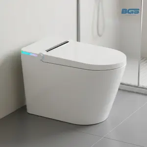 Intelligent Smart Toilet with Automatic Sensor Ceramic Bowl and Electronic Flush Featuring P-trap and S-trap Drainage Patterns