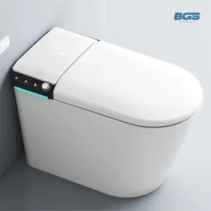High Quality White Ceramic One-Piece Automatic Flush WC Smart Toilet Elongated Bowl Shape Remote Control Function Floor Mounted