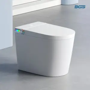 New Design Ceramic Intelligent Night Light Floor Mounted Electric Automatic Smart Toilet Bidet P-trap Drainage Remote Included