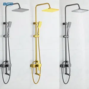 Modern Ceramic Massage Shower Faucet Kit with Cartridge Handle for Hotel Bathroom Sink and Spa