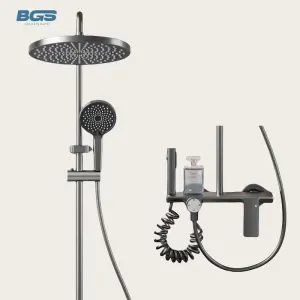 Luxury Top Quality Set V Gunmetal Gray Faucets Bath Tub Combo Electric Water Cold Sets Oem Massage Bathroom Faucet Shower