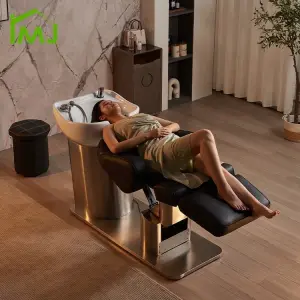 Luxury Salon Equipment Electric Adjustable Lift Shampoo Hair Wash Bed Bowl Head Spa Chair