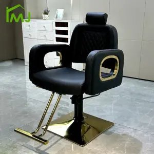 Barber Shop Black Hair Salon Styling Adjustable Rotation Barber Chair