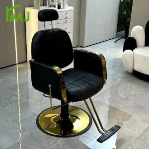 Modern Barbershop Black Hair Salon Furniture Adjustable Rotation Hydraulic Barber Chair