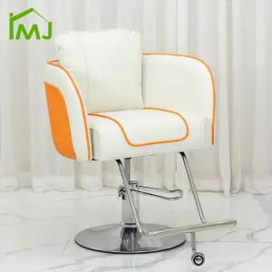 Barber Shop Unique Design White Leather Styling Stool Hairdressing Chairs Barber Chair