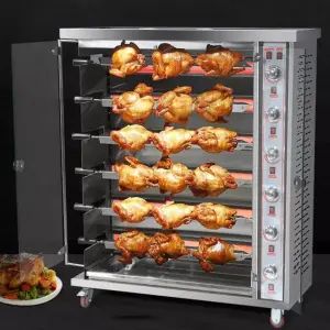 5 Rows BBQ Grill Rotisserie Gas Oven for Garden Outdoor Gas Carbon Dual Use Barbeque Grill