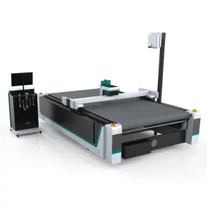 Automatic Cut Multi Layers Cloth Pvc Sofa Textile Fabric Cover Digital Full v Cutting Corrugated Cnc Oscillating Knife Cutter
