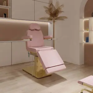 Golden Stainless Steel Base pink Massage Bed Four Motor 360 Degree Rotating High End Head Adjustable