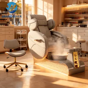 New Nail Salon Furniture Luxury Pedicure Chairs Pedicure Platform Massaging Manicure Pedicure Chair Foot Spa Massage Chair
