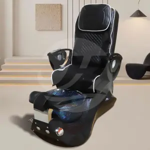 High End Luxury Nail Salon Furniture Black Foot Spa Chair Pedicure Chairs with Massage Pedicure Armrest Chair