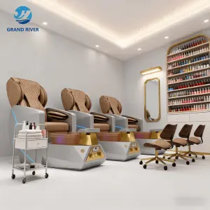 Original Design American Style king Size Pedicure Chair Foot Spa Nail Massage Chair for Manicure and Pedicure Station with Led