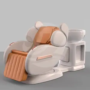 Luxury Professional Salon Furniture Beauty Hair Salon Lay Down Washing Chair 3D Full Body Massage Spa Electric Shampoo Bed