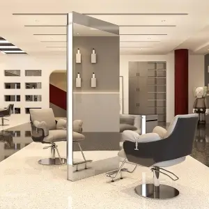 BarberPub Wall Mount Barber Station Makeup Mirrors Hair Styling Station Beauty Salon Spa Equipment