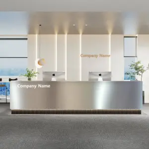 Large Reception Desk Minimalist Wood Office Furniture Customizable Commercial Furniture Salon Desk Front Desk Reception Small