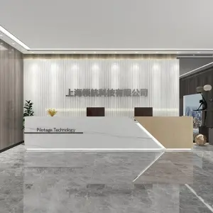 Modern Clinic Reception Counter Desk Luxury Stainless Steel Salon Beauty Barbershop Reception Desk for Sale with Led Lighting