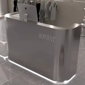 Custom Stainless Steel bar Shop Small Cash Register Reception Desk Simple Barbershop Beauty Salon Front Desk