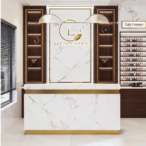 Wholesale Custom Reception Desk Beauty Salon Wooden Cash Register Front Desk Reception Counter for Salon or bar Use
