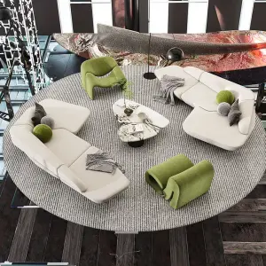 Commercial Hospital Leather Sectional Set-Modular Convertible Apartment Office Reception Furniture High-Density Sponge