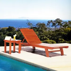 Outdoor Furniture Natural Wood Beach Sun Lounger