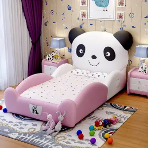 Boy Girl Child Bed Kid's Bedroom Furniture High Quality Modern Children Beds Blue and pink Single Kid Cartoon Leather Bed