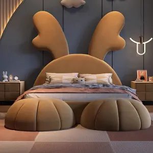Factory Wholesale Hot Selling Upholstered Lovely Children Bed Kids Beds Frame