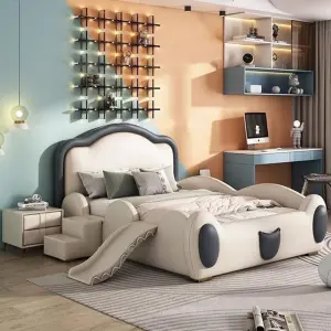 Latest Design Soft Bed Lovely Kids Bed for Children Bedroom Furniture With Slide