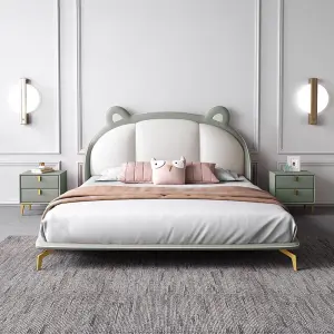 Modern Children Bed for Bedroom Furniture Cute Cartoon Upholstered Girl Bed Kids' Bed
