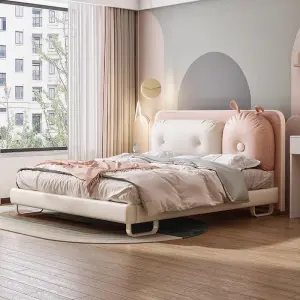 Modern Children Upholstered Beds Furniture Princess Kids Child Girl Bed