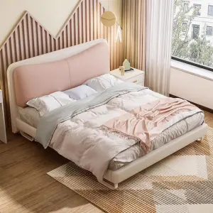 Modern Children's Double Kids Bed Solid Wood Frame Customized Color & Size Hotel Bedroom Furniture Set for Girls and Boys