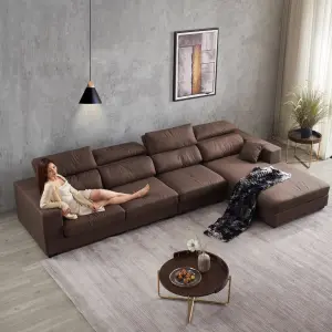 Modern Luxury L-Shaped Velvet Sectional Sofa Set with Solid Wood Frame for Hotel & Villa Living Room Lounge
