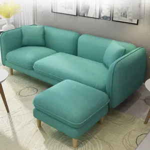 Factory Wholesale Lounges Fabric Sectional Sofa Cheap Living Room Furniture Set Sofa Cama Green Modern l Shape Sofa