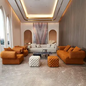 Fashion New Design Luxury Sectional Sofa Set Designs with Competitive Price Modern 3+2+1 Modular Leather Sofa Set Furniture