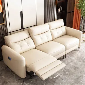 Modern Luxury Living Room Leather Sofa Set with Recliner and Cooling Function for Hotel Use
