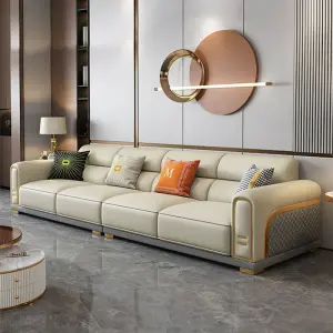 Leather Luxury Chesterfield Sofa Set Single/Double/Triple Seater Options Durable Sponge-Filled Modern Apartment Hotel Living