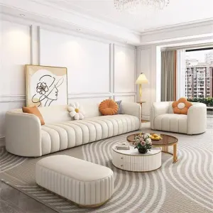 High Quality Durable Modern Synthetic Leather Chesterfield Sofa Set Apartment Living Room Hotel Sponge Customizable Luxury