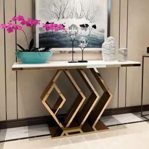 Light Luxury Modern Stainless Steel Hotel Living Room Dining Porch Entrance Hallway Table Console